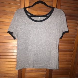 Ringer tee crop top